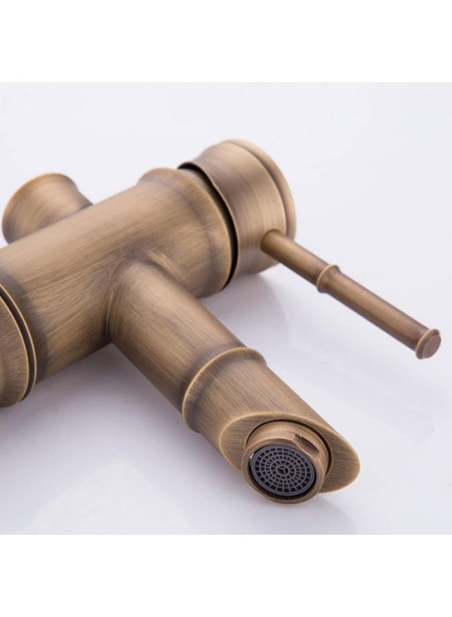 واي دي صنبور حمام فاخر بمقبض واحد بتصميم عصري مستوحى من الخيزران، يتميز ببنية متينة، وسهولة التركيب، وكفاءة عالية في تدفق المياه، وأسلوب عصري أنيق لأحواض الغسيل. - Image 4